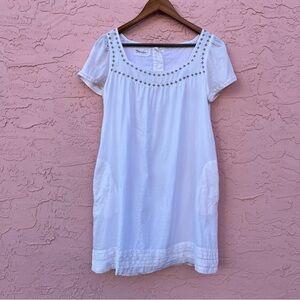 Sessun White Cotton Dress Size Large
